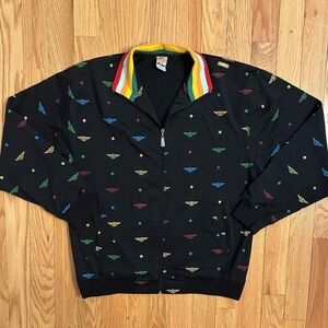 VTG 90s Y2K JOHNNY BLAZE Rare Full Zip Jacket Sweatshirt Rainbow Wings M…